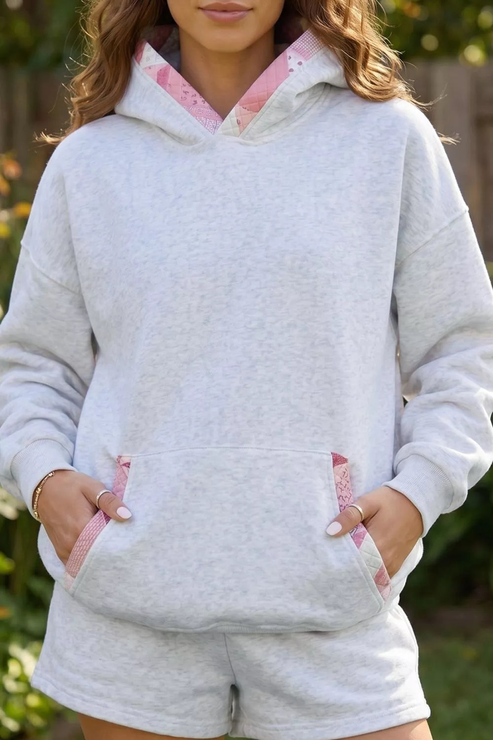 Trendsi Contrast Patchwork Oversized Hoodie -