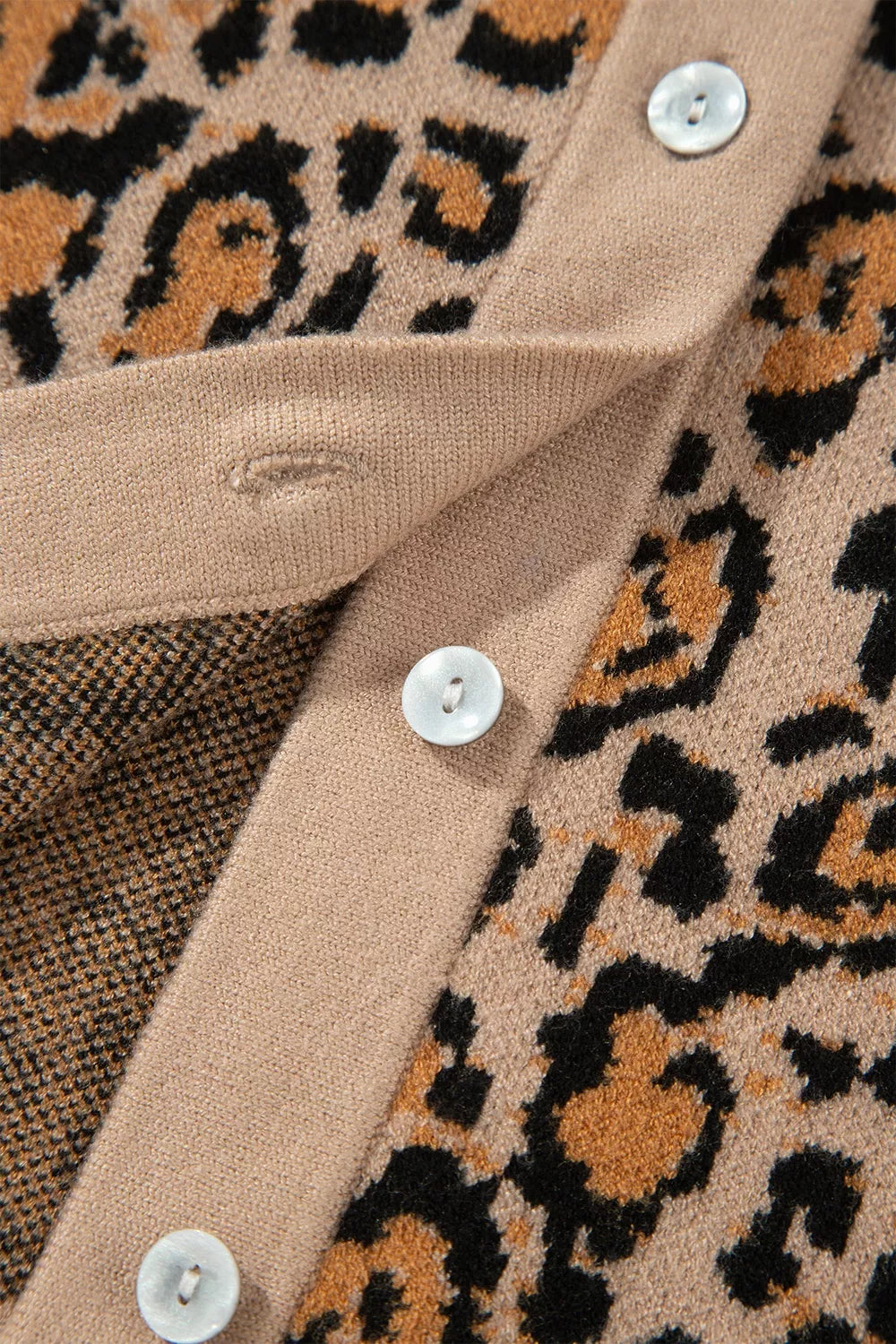Trendsi Leopard Print Button-Up Cardigan Long Sleeve Cardigans -