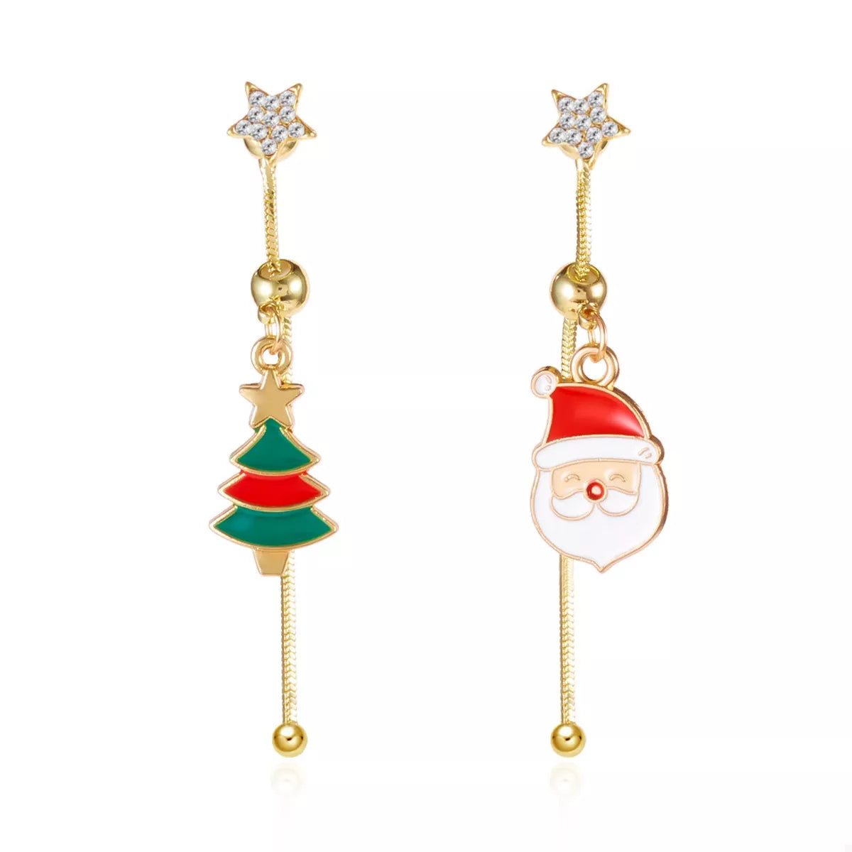 Trendsi Christmas Santa Asymmetrical Drop Earrings -