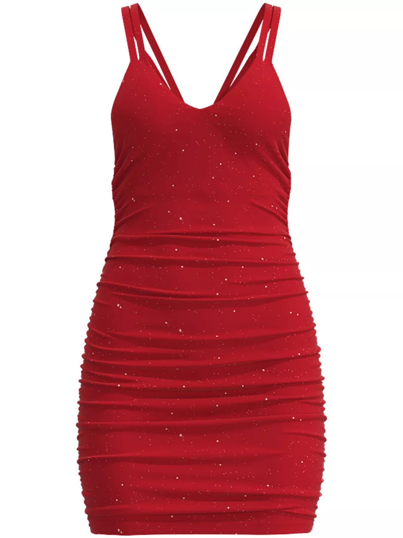 Trendsi Glitter Ruched Bodycon Mini Dress -