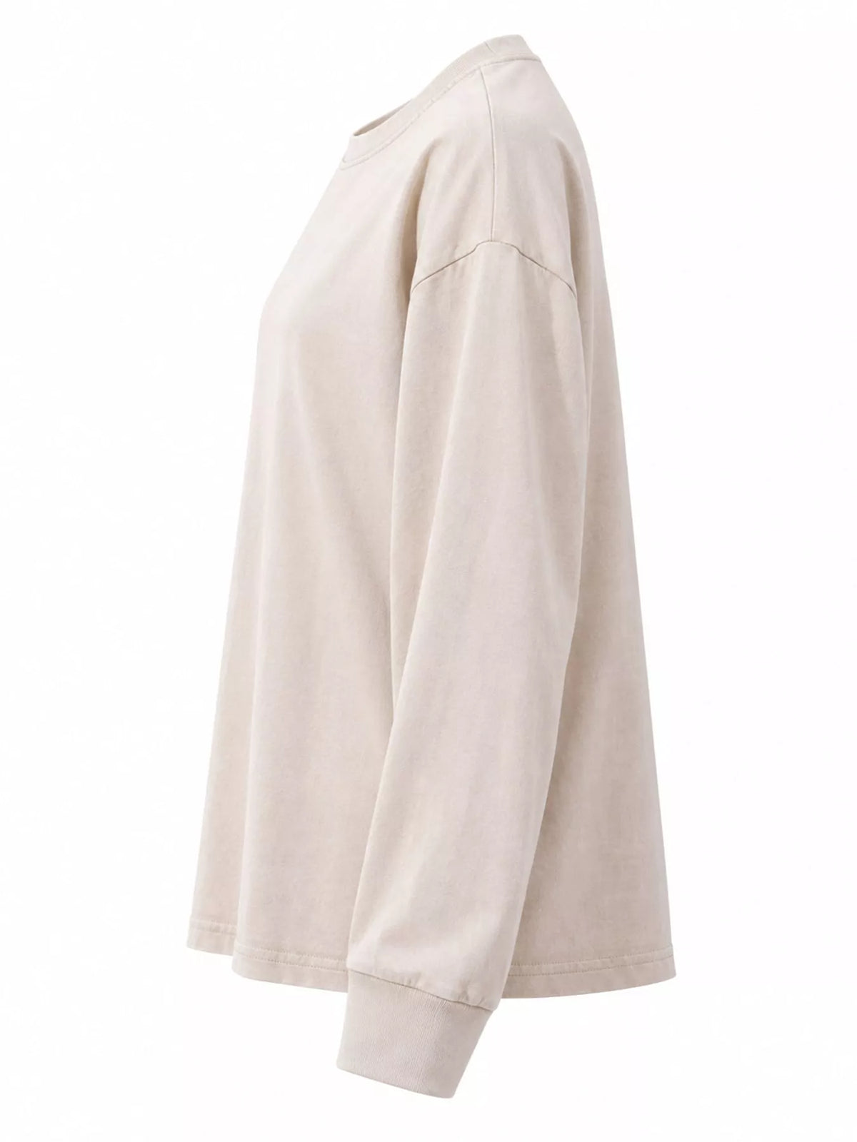 Washed Oversized Long Sleeve T-Shirt — side view