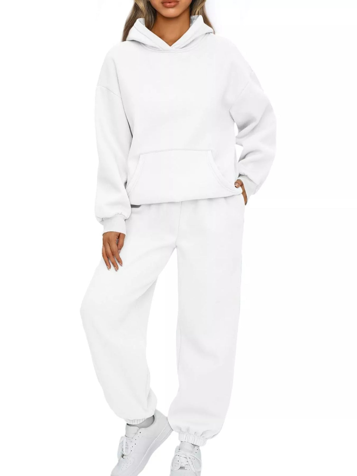 Kangaroo Pocket Hoodie and Joggers Set — front view