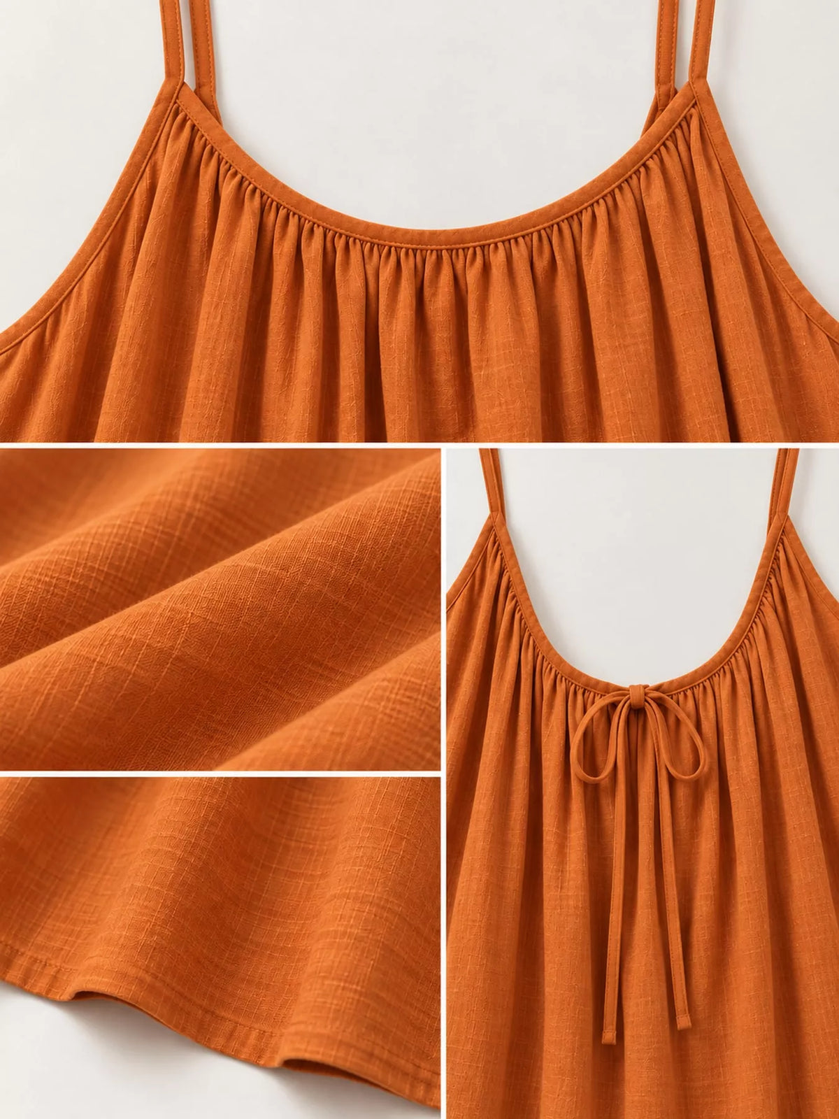 Backless Spaghetti Strap Maxi Dress — garment construction details