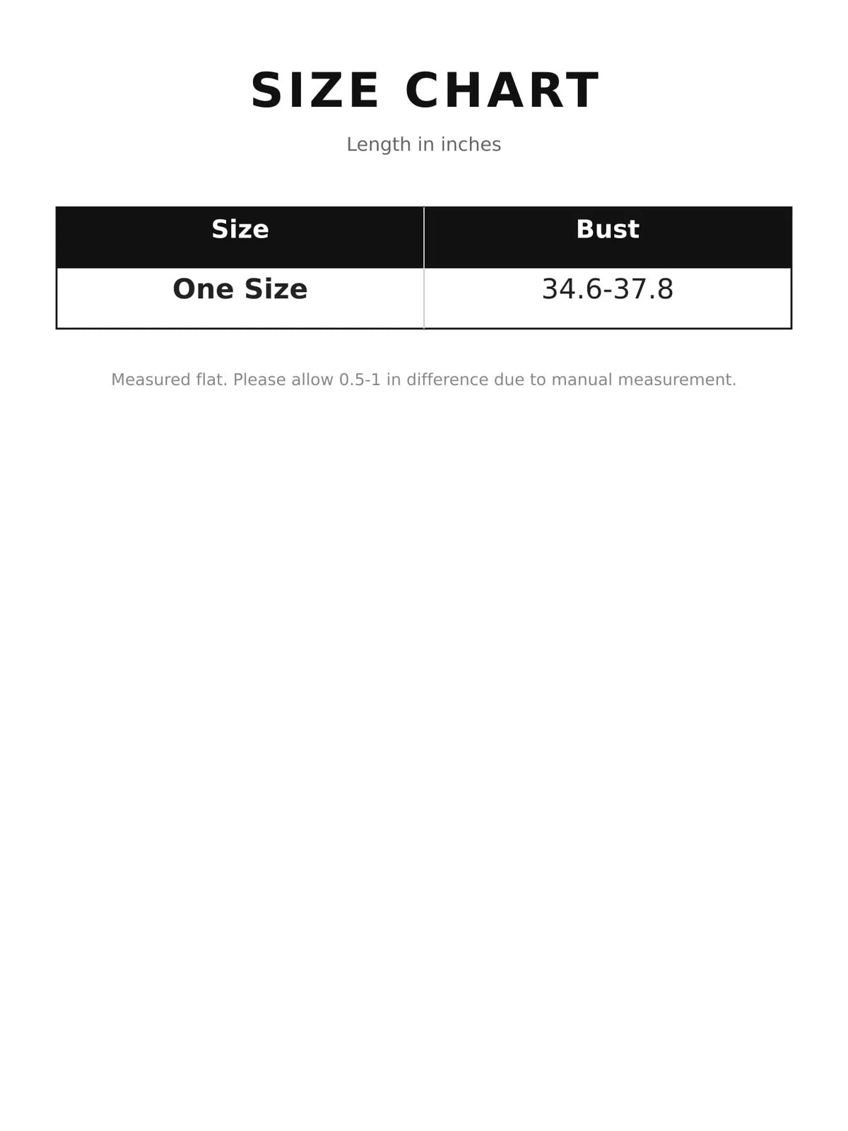 Size chart for metallic chainmail halter cami top