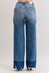 Trendsi Judy Blue Raw Hem High Waist Column Straight Jeans -