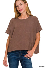 Trendsi Zenana Cotton Slub Oversized Tee -