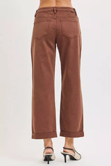 Trendsi RISEN Full Size Tummy Control Mid Rise Ankle Barrel Baggy Plus Size -
