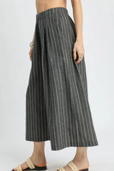 Trendsi Umgee Pinstripe Crop Palazzo Pants -