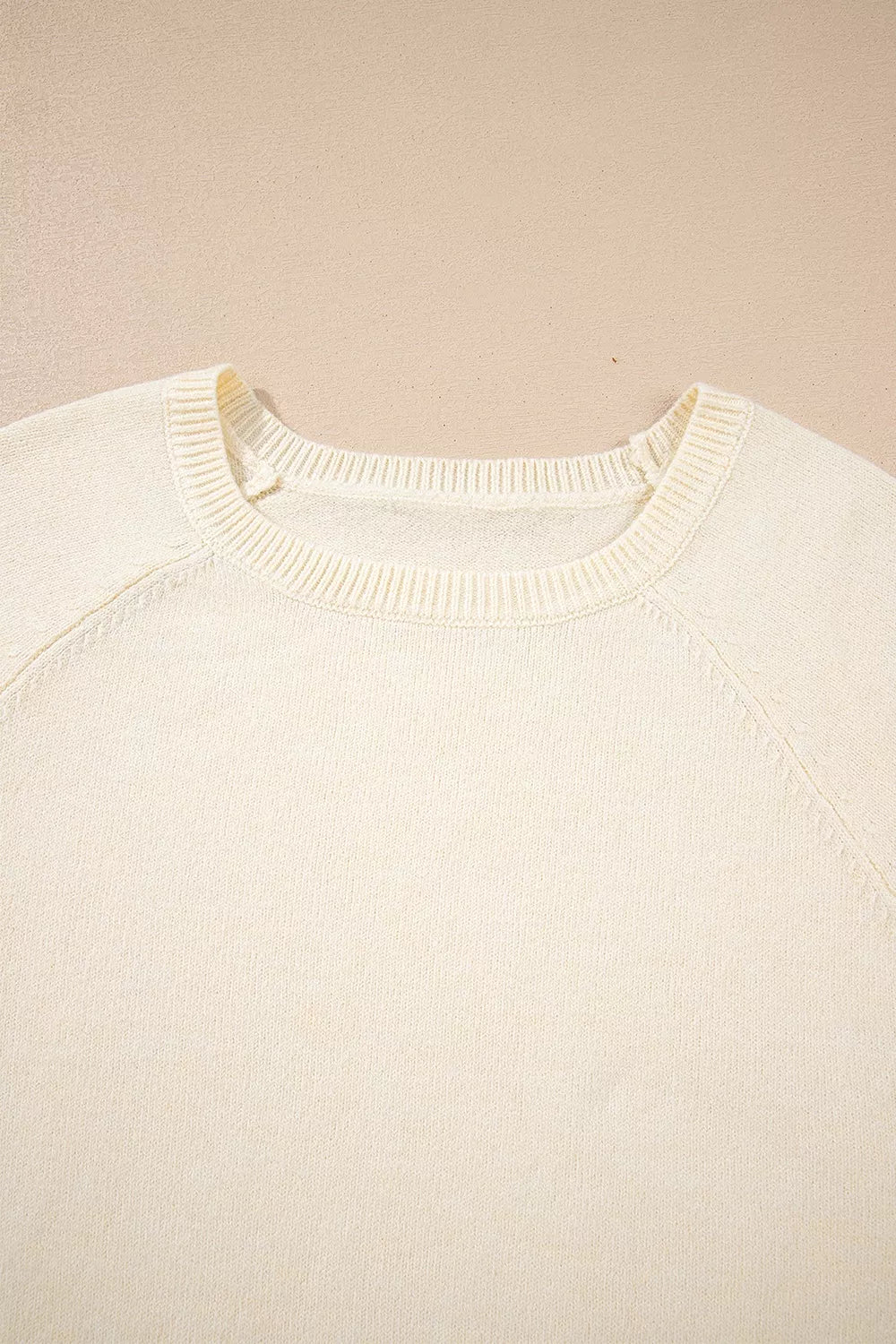 Trendsi Button-Cuff Crew Neck Sweater -