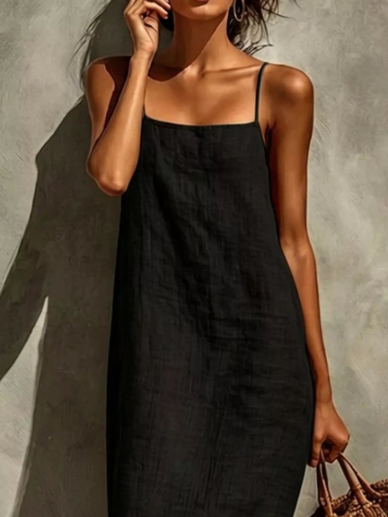 Trendsi Sleeveless Linen Casual Maxi Dress -