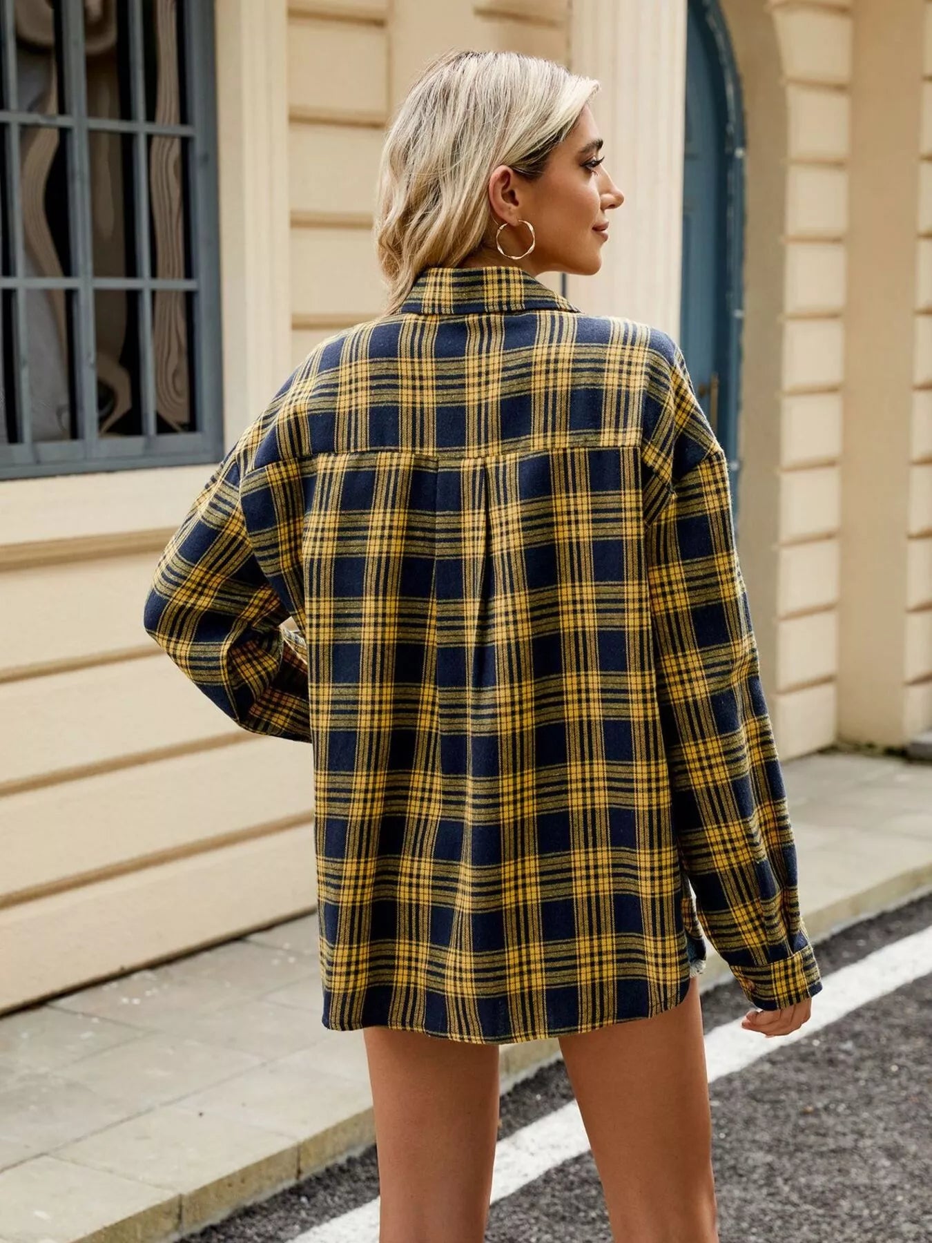 Trendsi Plaid Button Up Shirt -