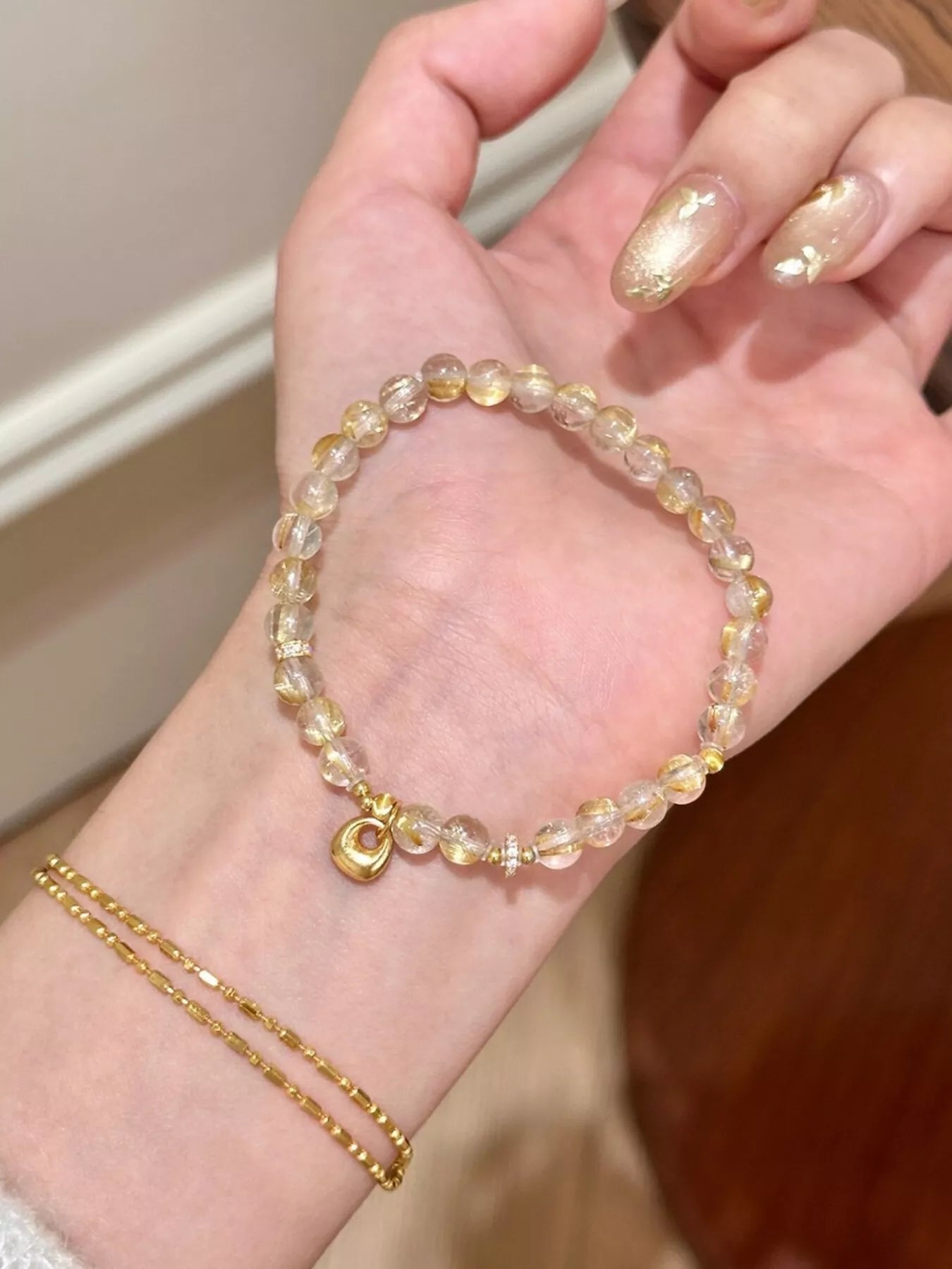 Trendsi Beaded Bracelet with Charm -