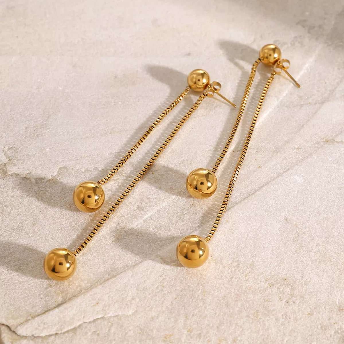 Trendsi 18K Gold-Plated Ball Drop Earrings -