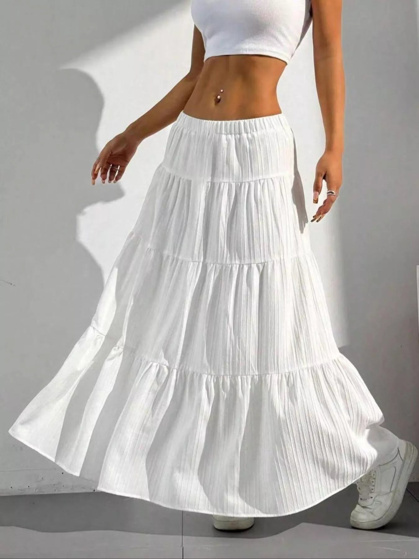 Trendsi Flowy Tiered Maxi Skirt -