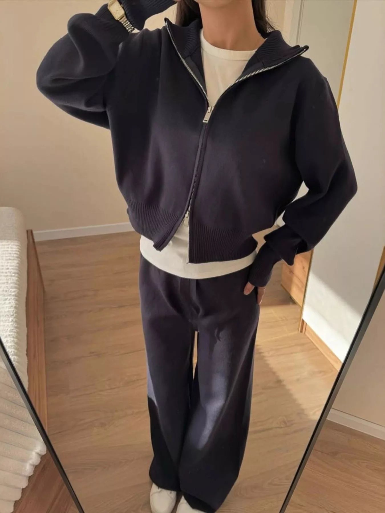Trendsi Zip-Up Hoodie and Pants Set -