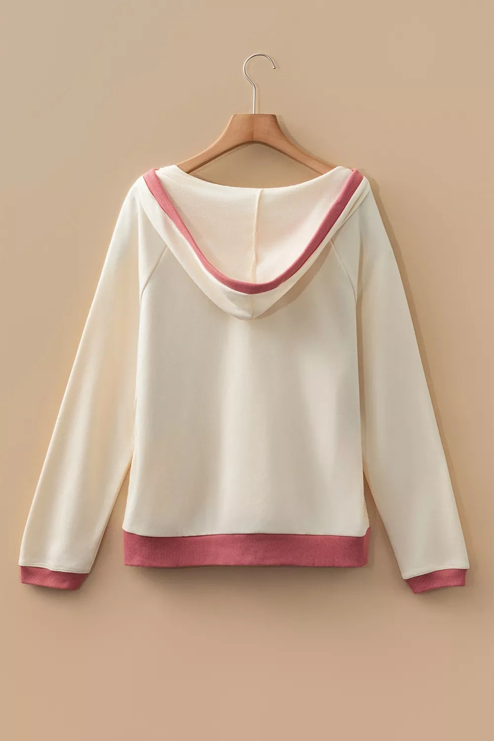 Trendsi Crochet Knit Contrast Trim Hoodie -