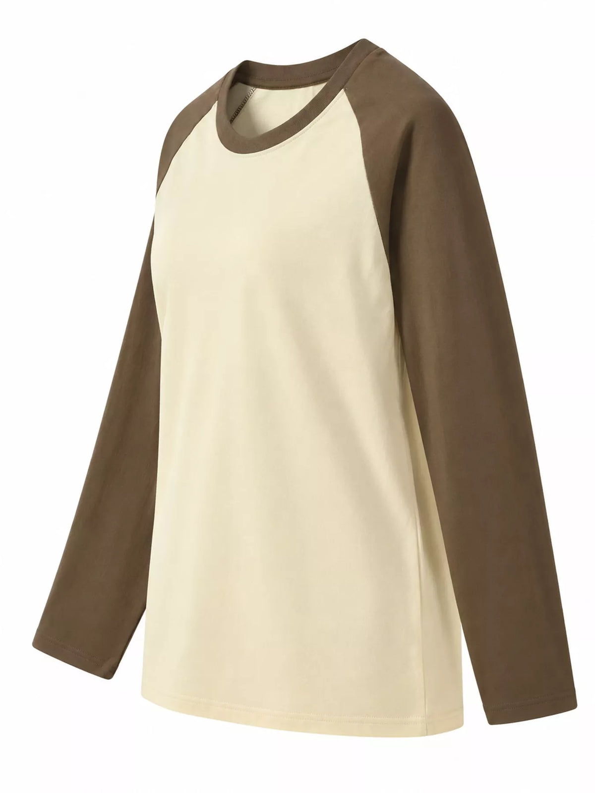 Apricot And Coffee contrast raglan long sleeve t-shirt