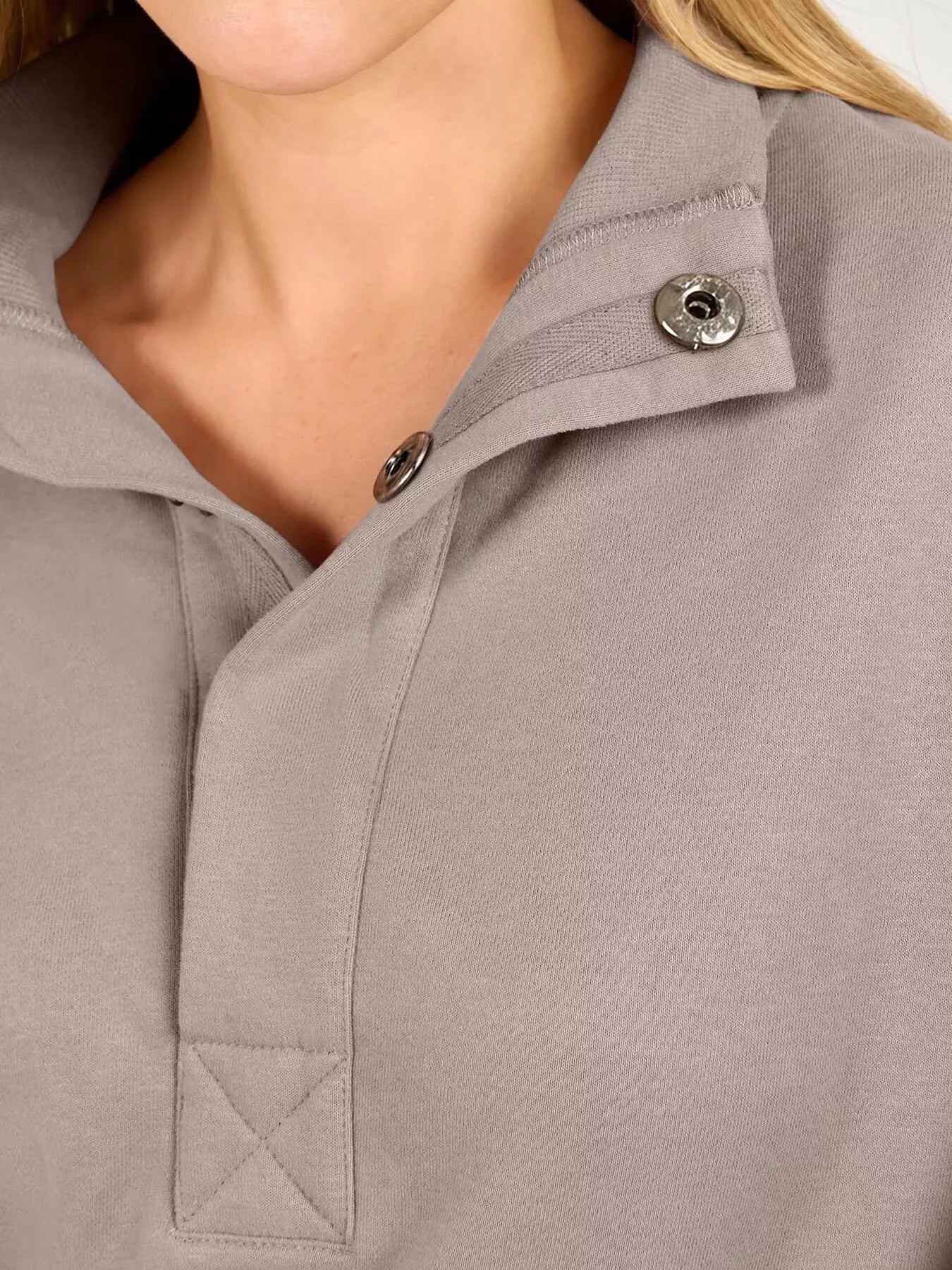 Trendsi Half Snap Dropped Shoulder Sweatshirt -