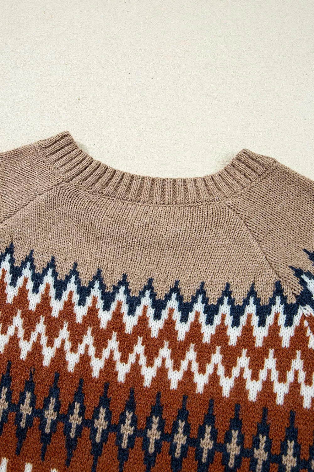 Trendsi Geometric Pattern Long Sleeve Sweater -