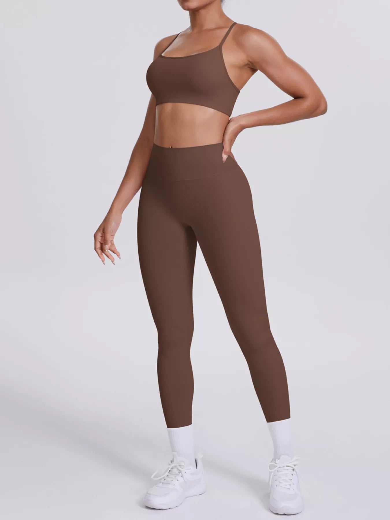 Trendsi Criss-Cross Back Cami and Leggings Active Set -