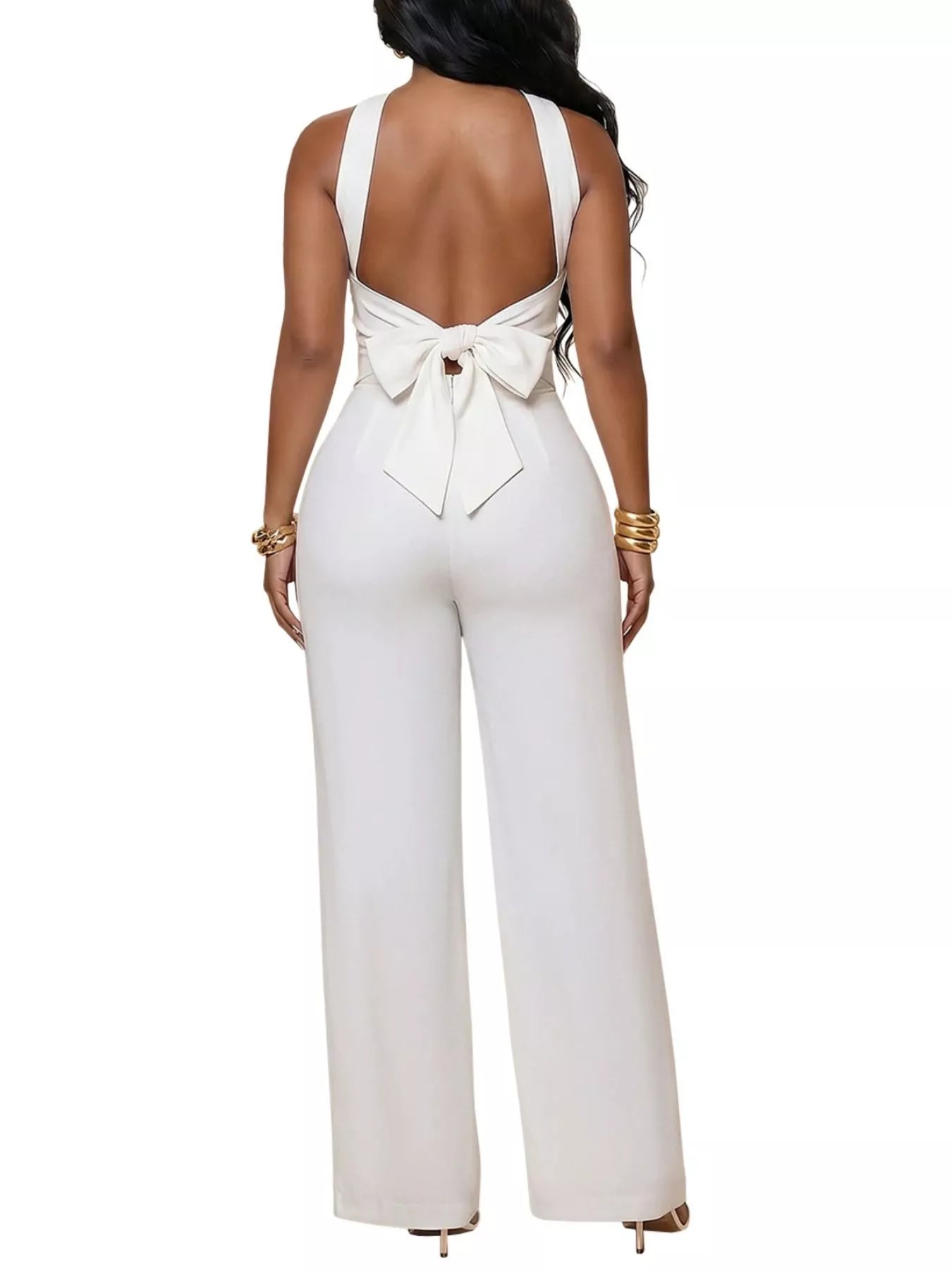 Trendsi Backless Twist Top and Wide-Leg Pants Set -