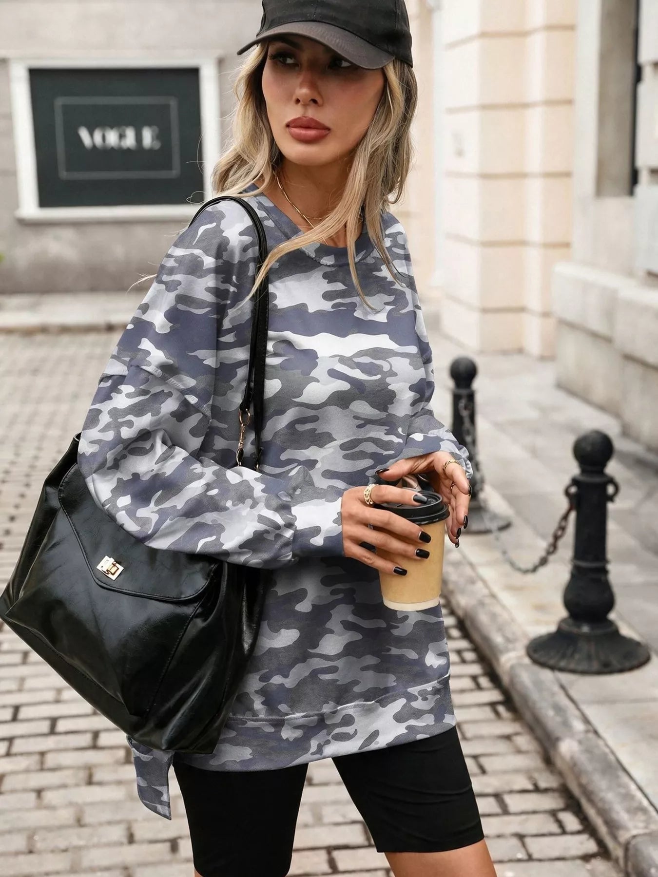 Trendsi Printed Round Neck Sweatshirt -