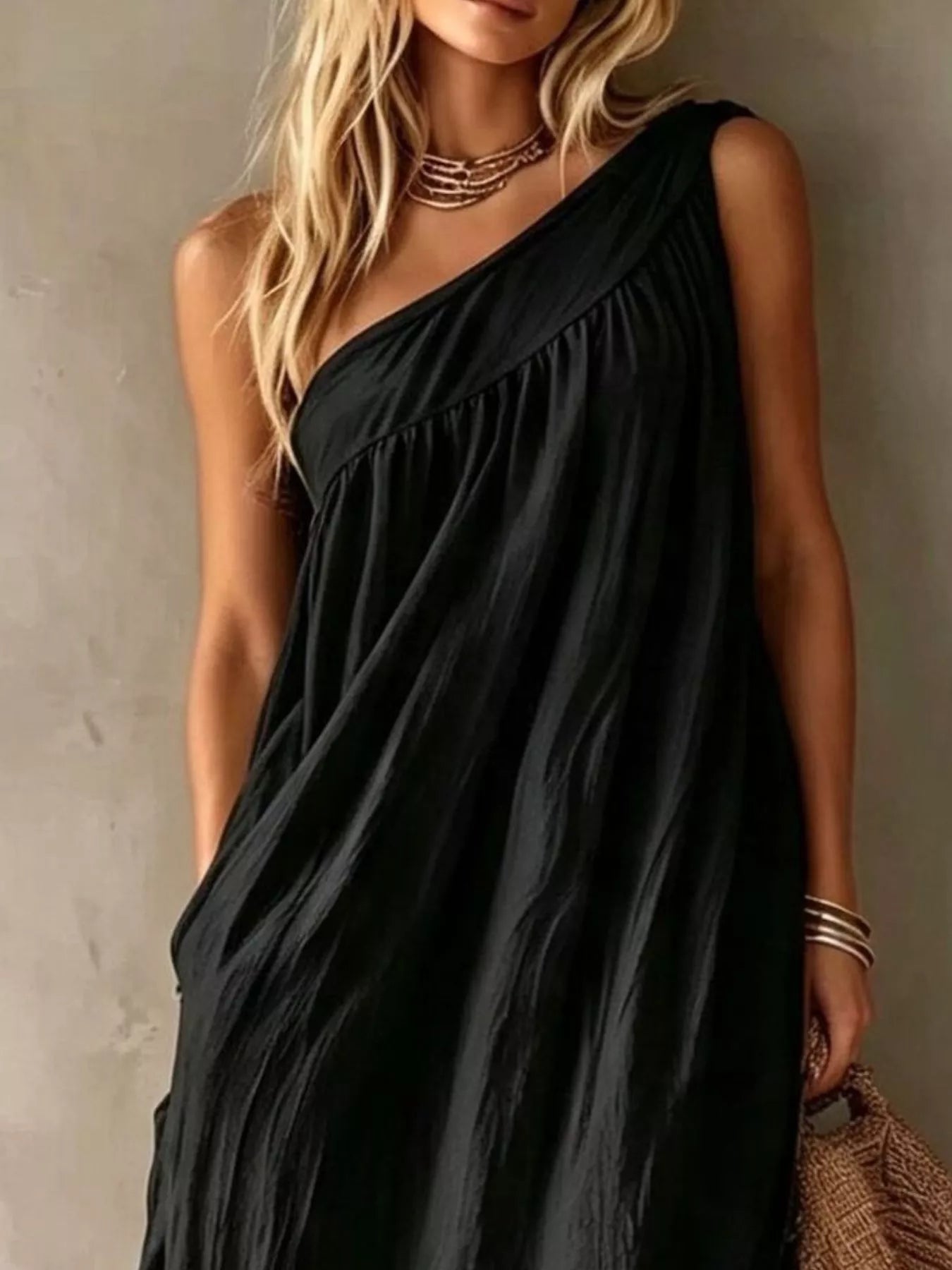 Trendsi Full Size One-Shoulder Maxi Dress Plus Size -