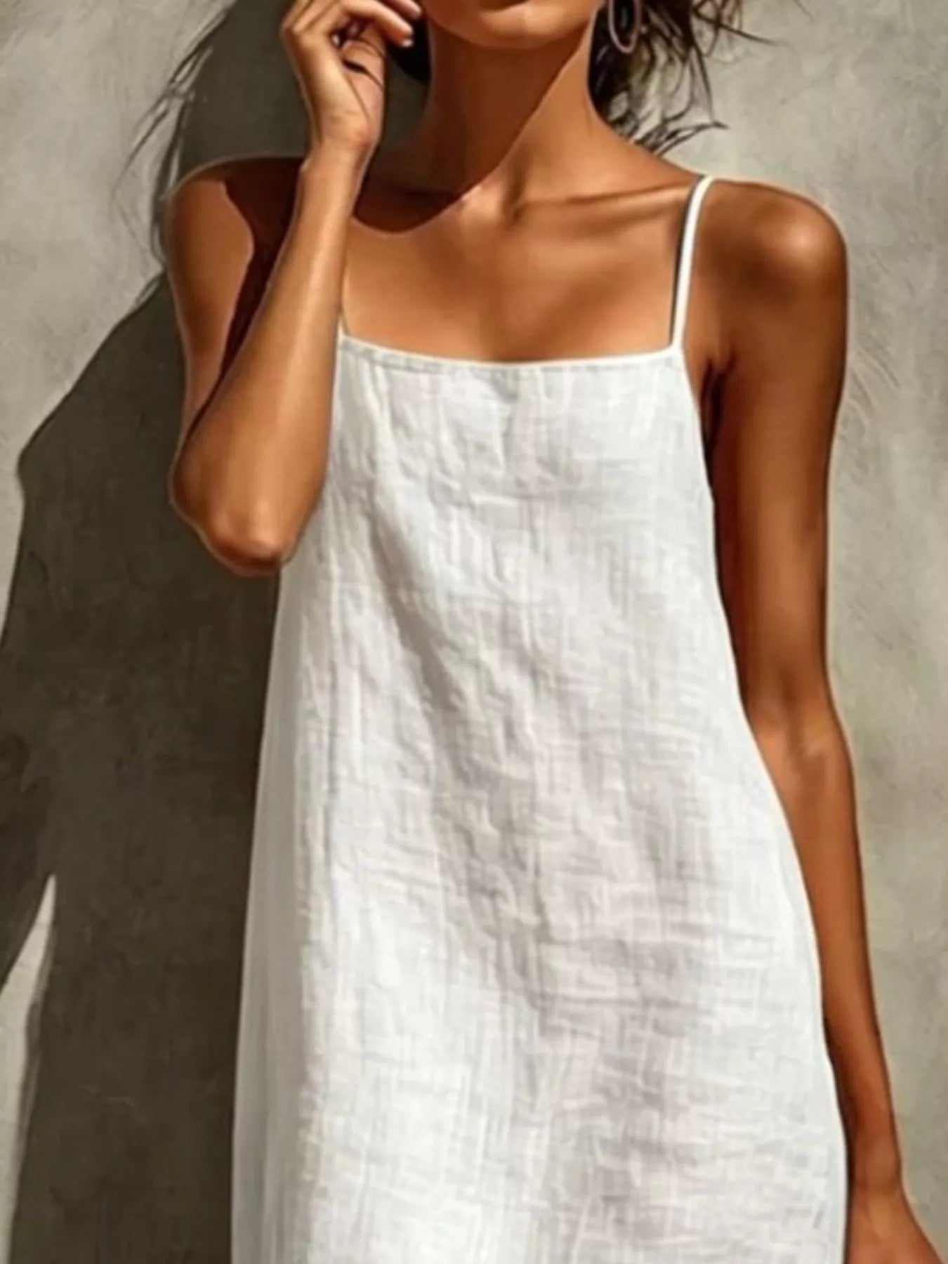 Trendsi Sleeveless Linen Casual Maxi Dress -