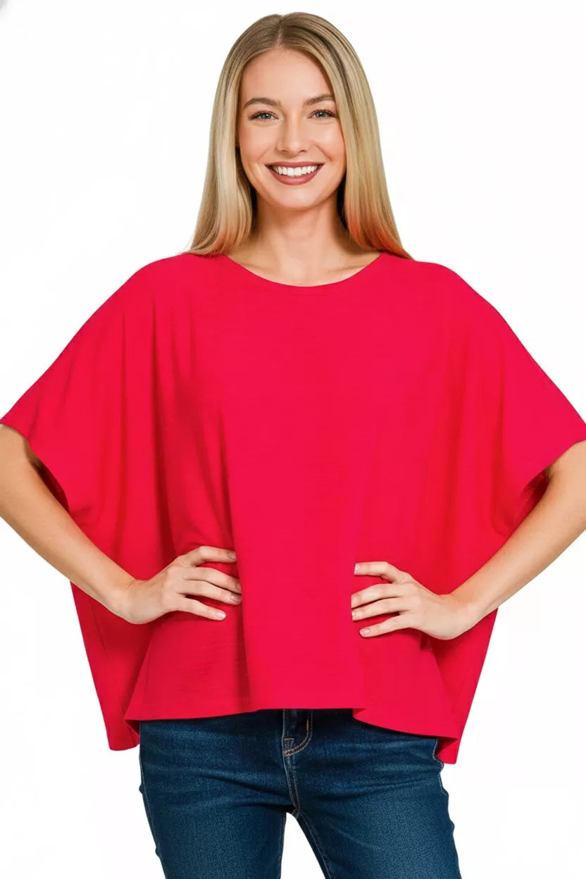 Women's Polyester-Cotton Relaxed-Fit Crew-Neck T-Shirt — product view 3