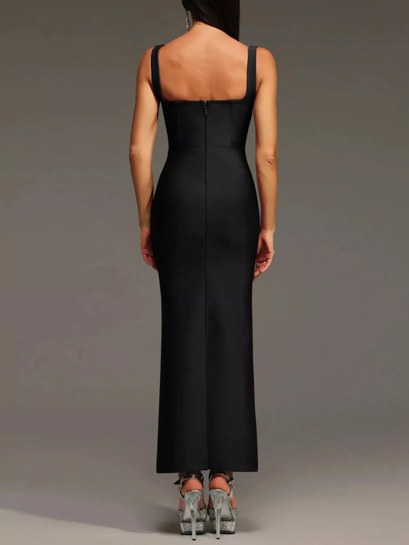 Trendsi Rhinestone Embellished Bodycon Maxi Dress -