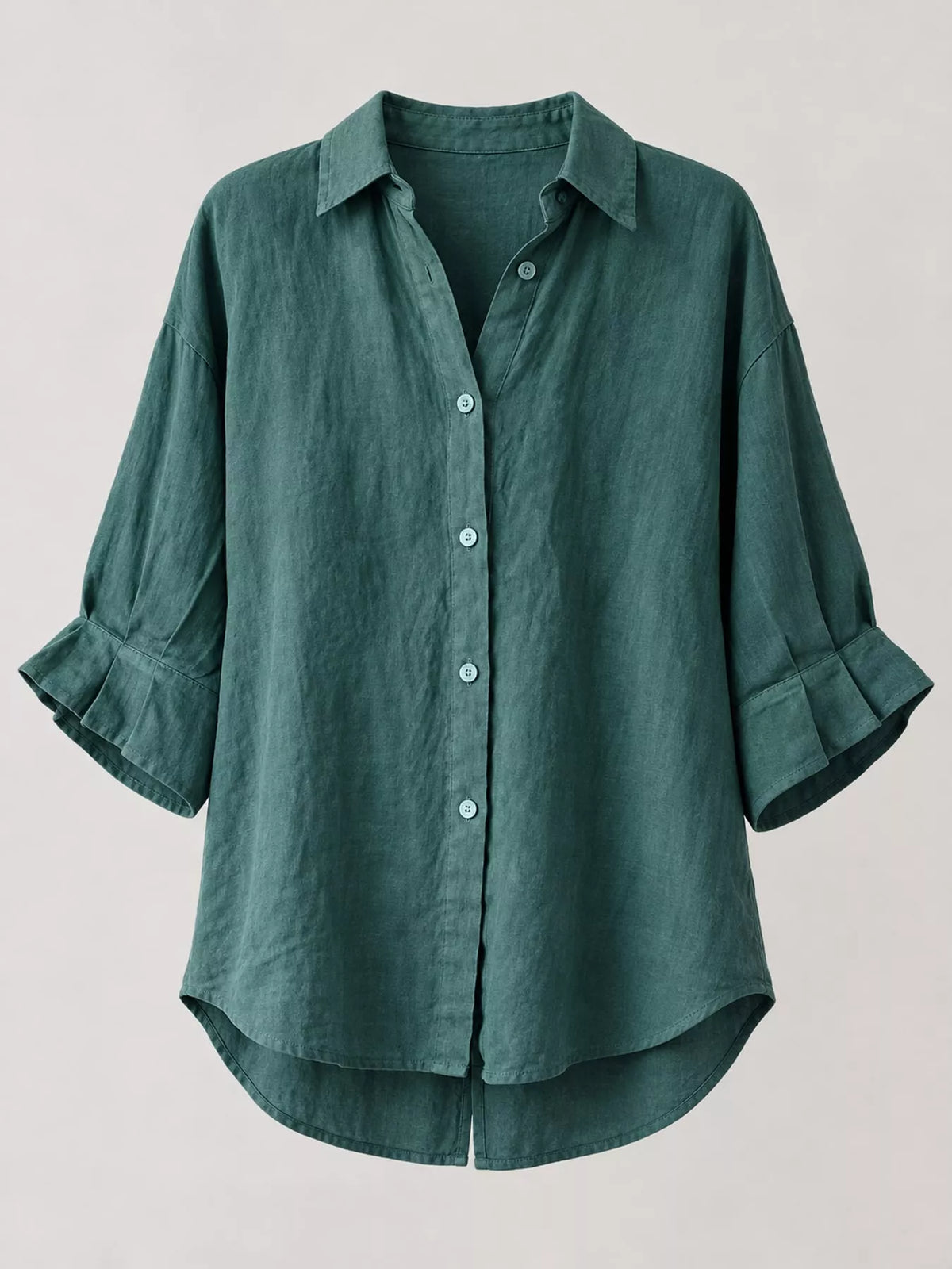 Peacock Green loose fit tie back shirt