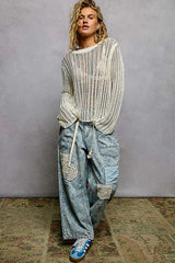 Trendsi POL Openwork Round Neck Knit Cover Up -