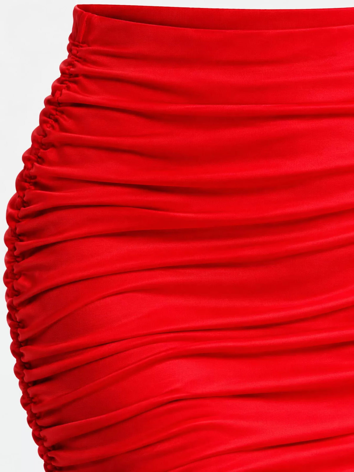 Ruched Bodycon Mini Skirt — garment construction details