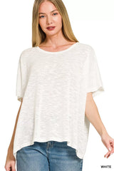 Trendsi Zenana Oversized Slub Hacci Top -