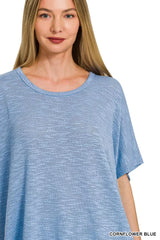 Trendsi Zenana Oversized Slub Hacci Top -