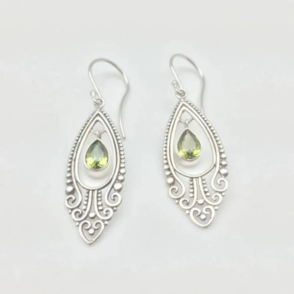 Trendsi Alloy Rhinestone Cutout Earrings -
