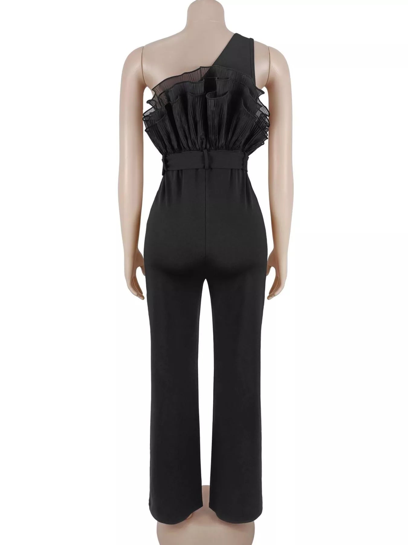 Trendsi One-Shoulder Ruffled Wide-Leg Jumpsuit -