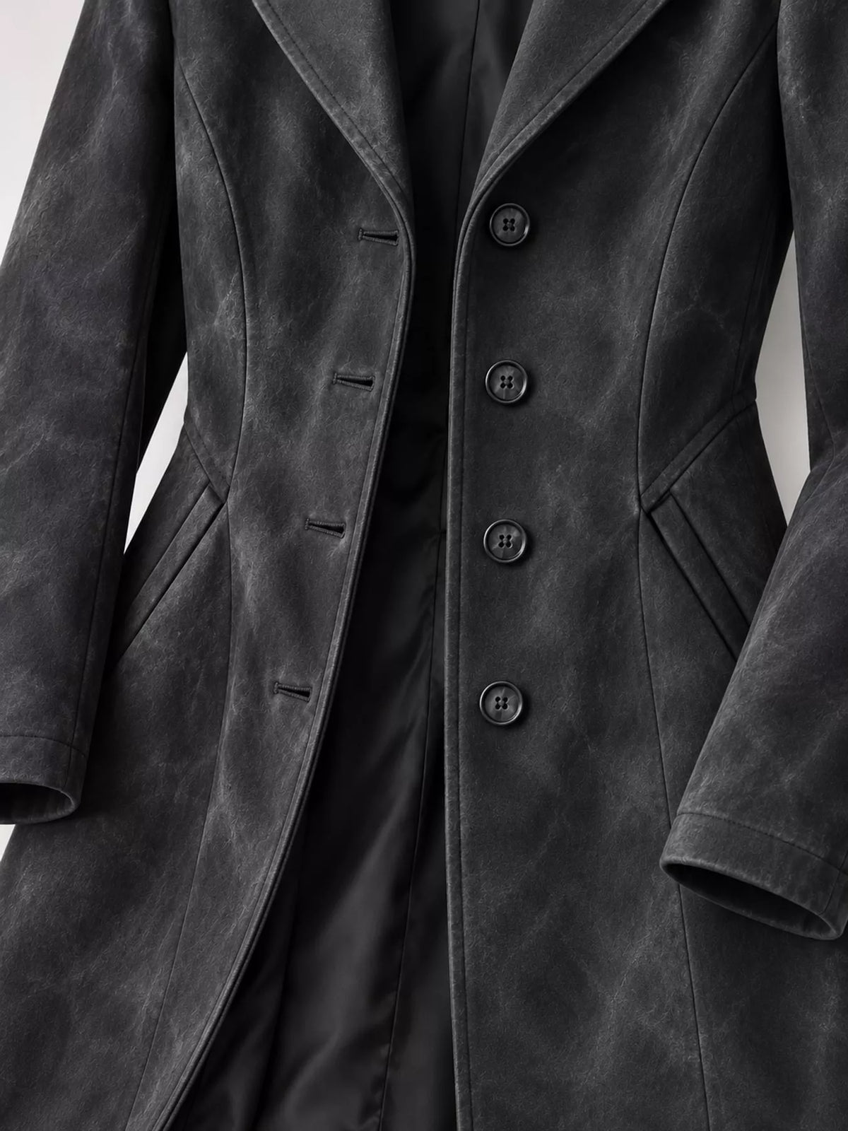 Collared long sleeve jacket, construction and design details