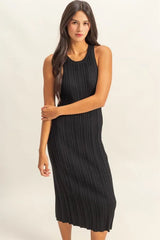 Trendsi HYFVE Round Neck Bodycon Ribbed Knit Dress - Dresses