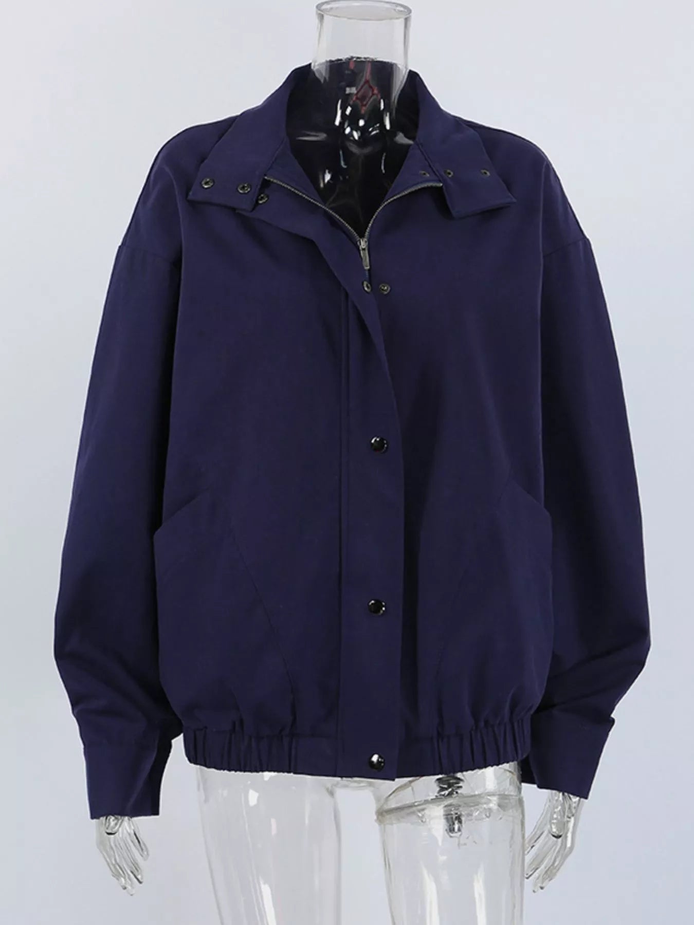 Trendsi Snap Down Dropped Shoulder Jacket -