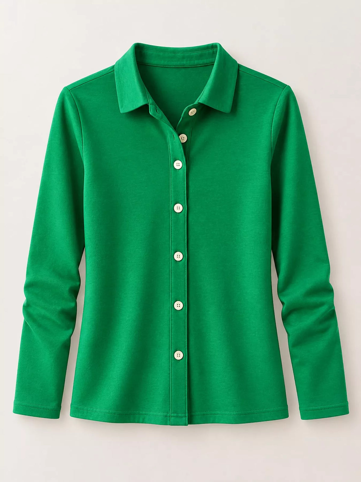 Green button-down shirt