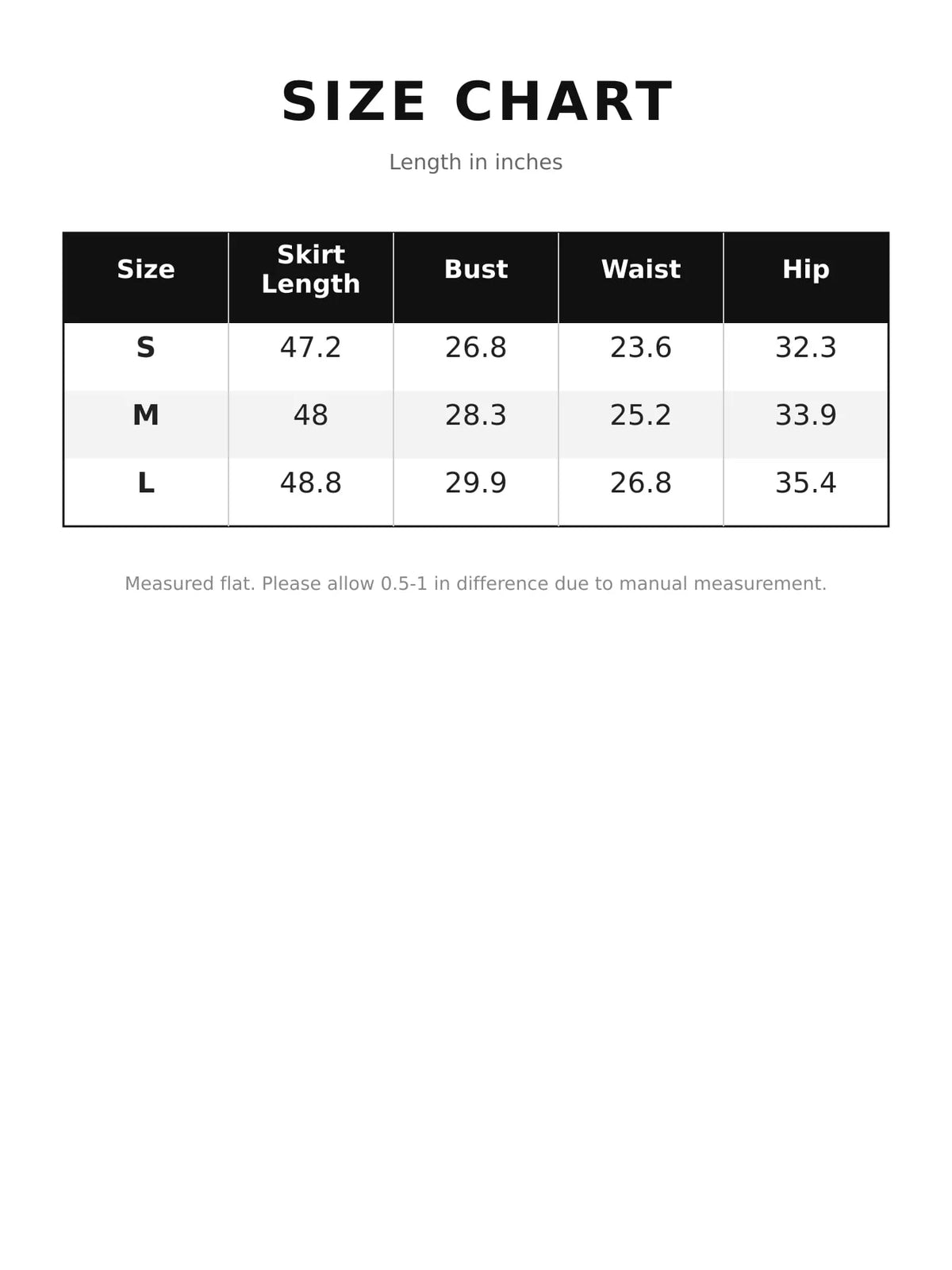 Size chart for women's strapless ruched bodycon maxi dress with scarf