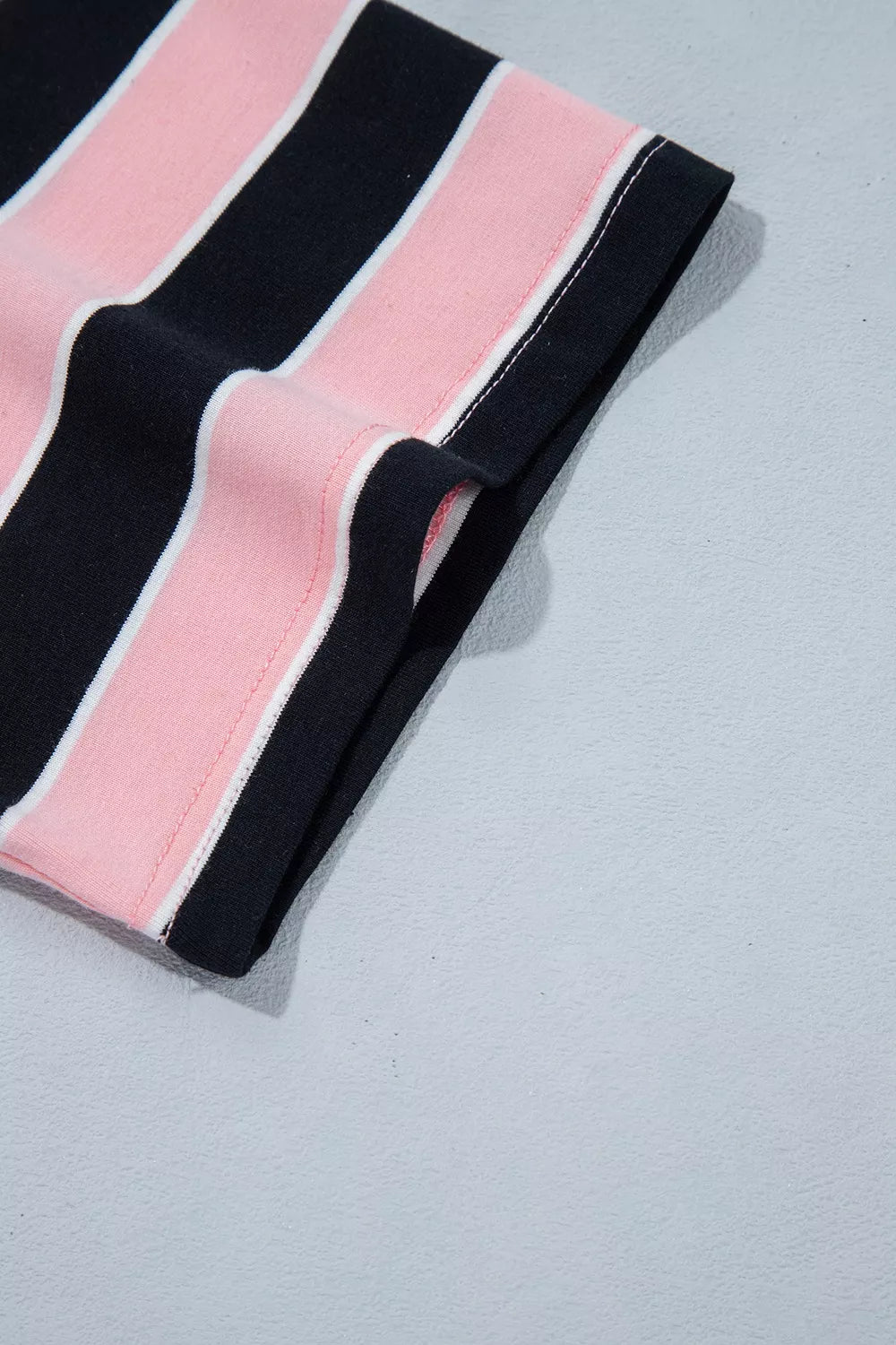 Pink Stripe stripe loose tee and pants two piece set