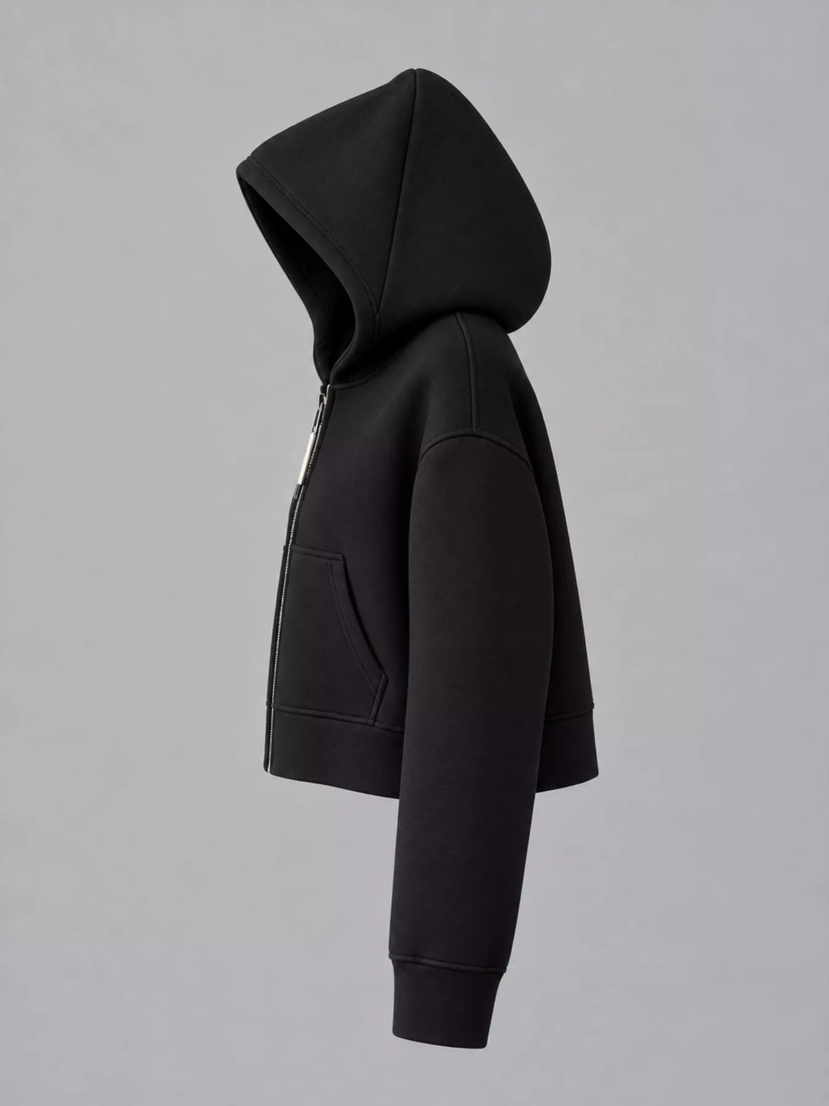 Cropped Zip-Up Hoodie — side view