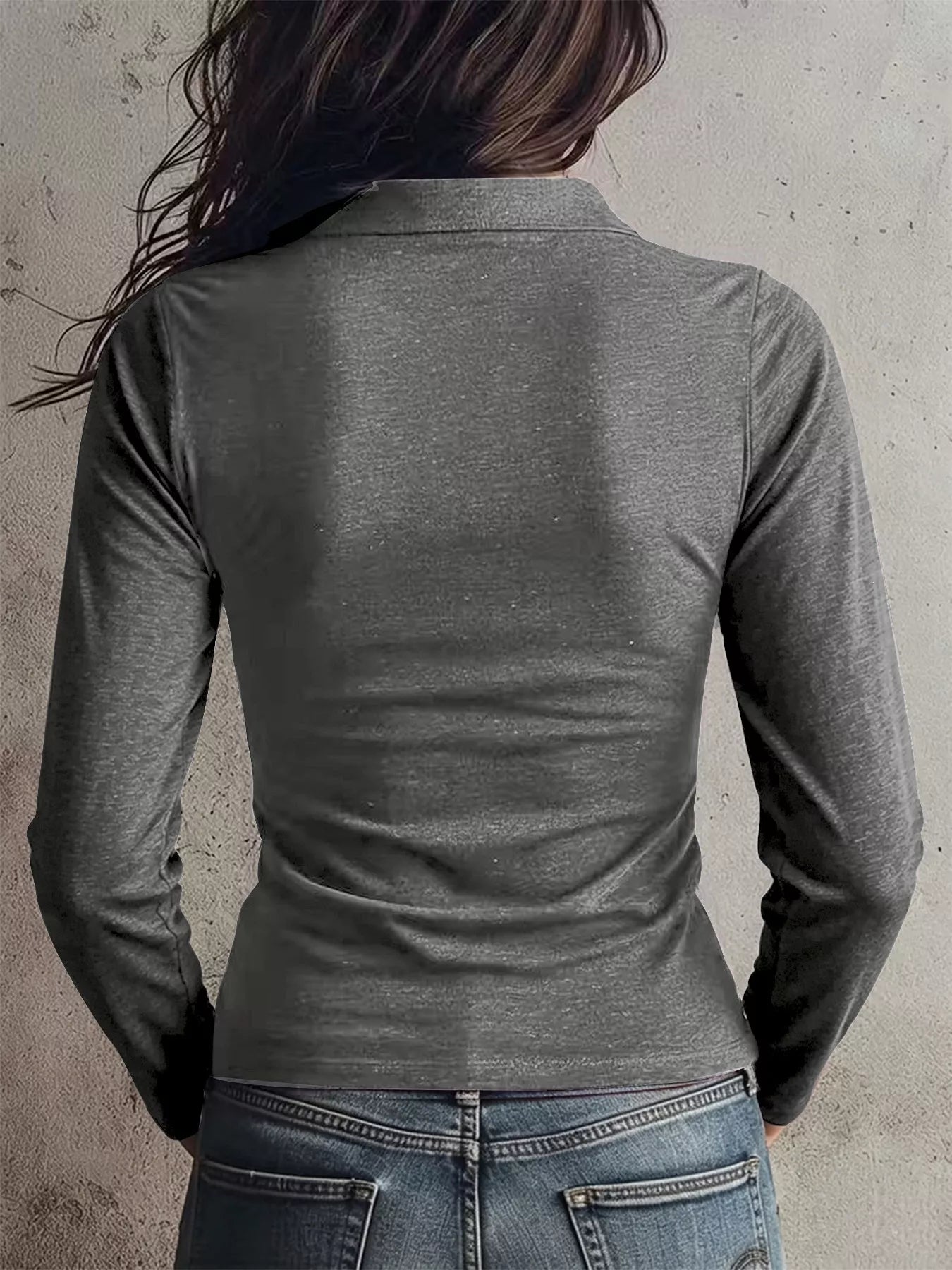 Trendsi Slim Fit Long Sleeve Quarter-Zip T-Shirt -