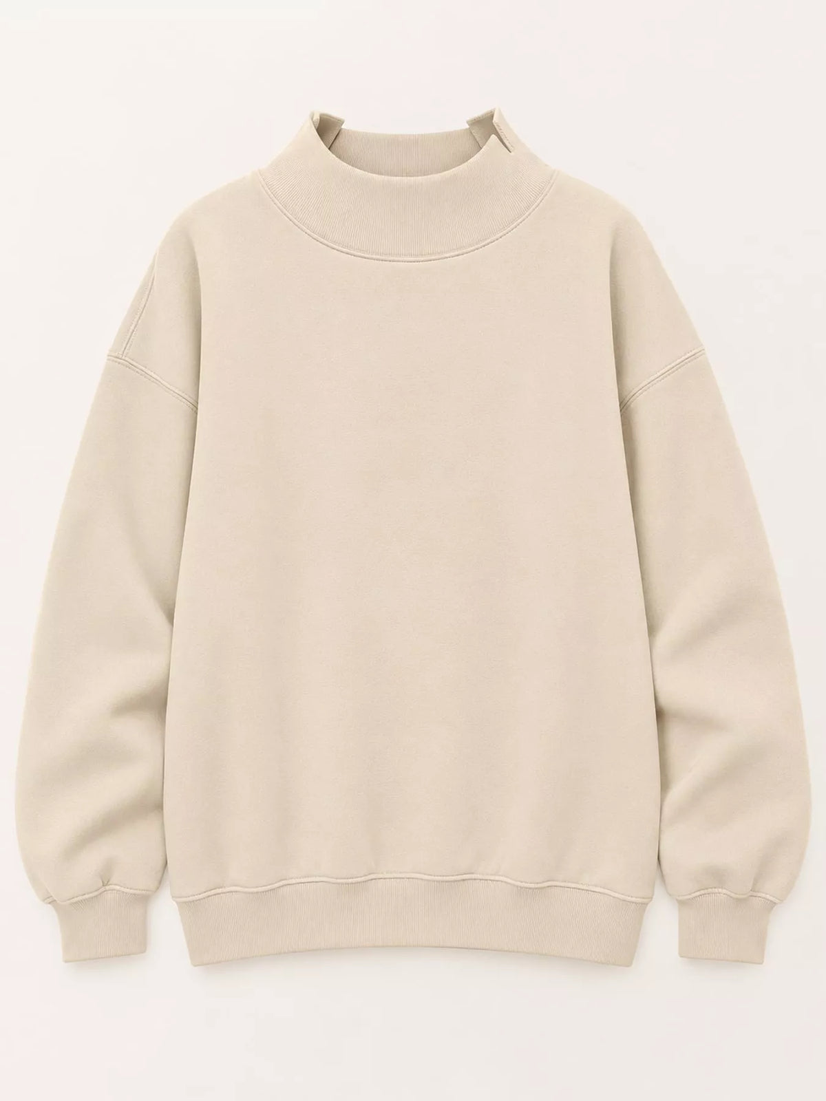 Oversized sweatshirt, cream flat lay