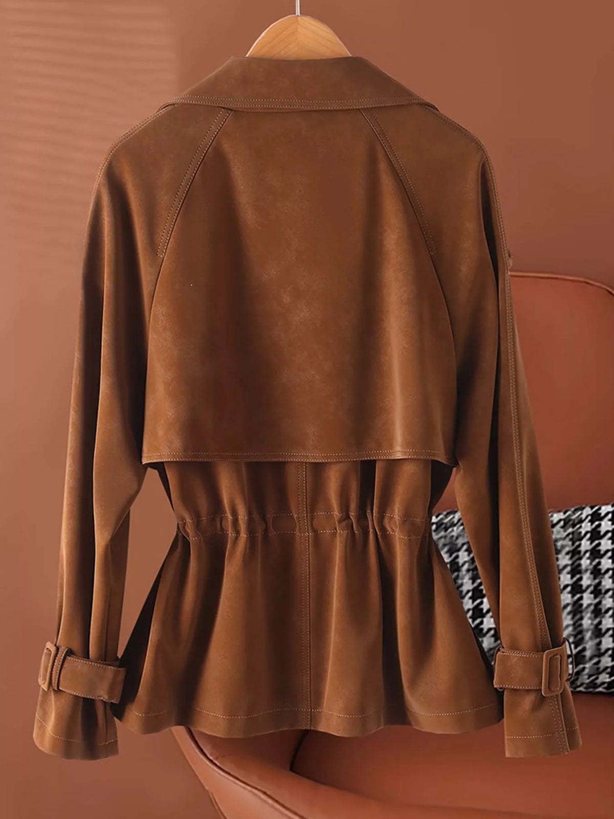 Double Breasted Long Sleeve Jacket — back view