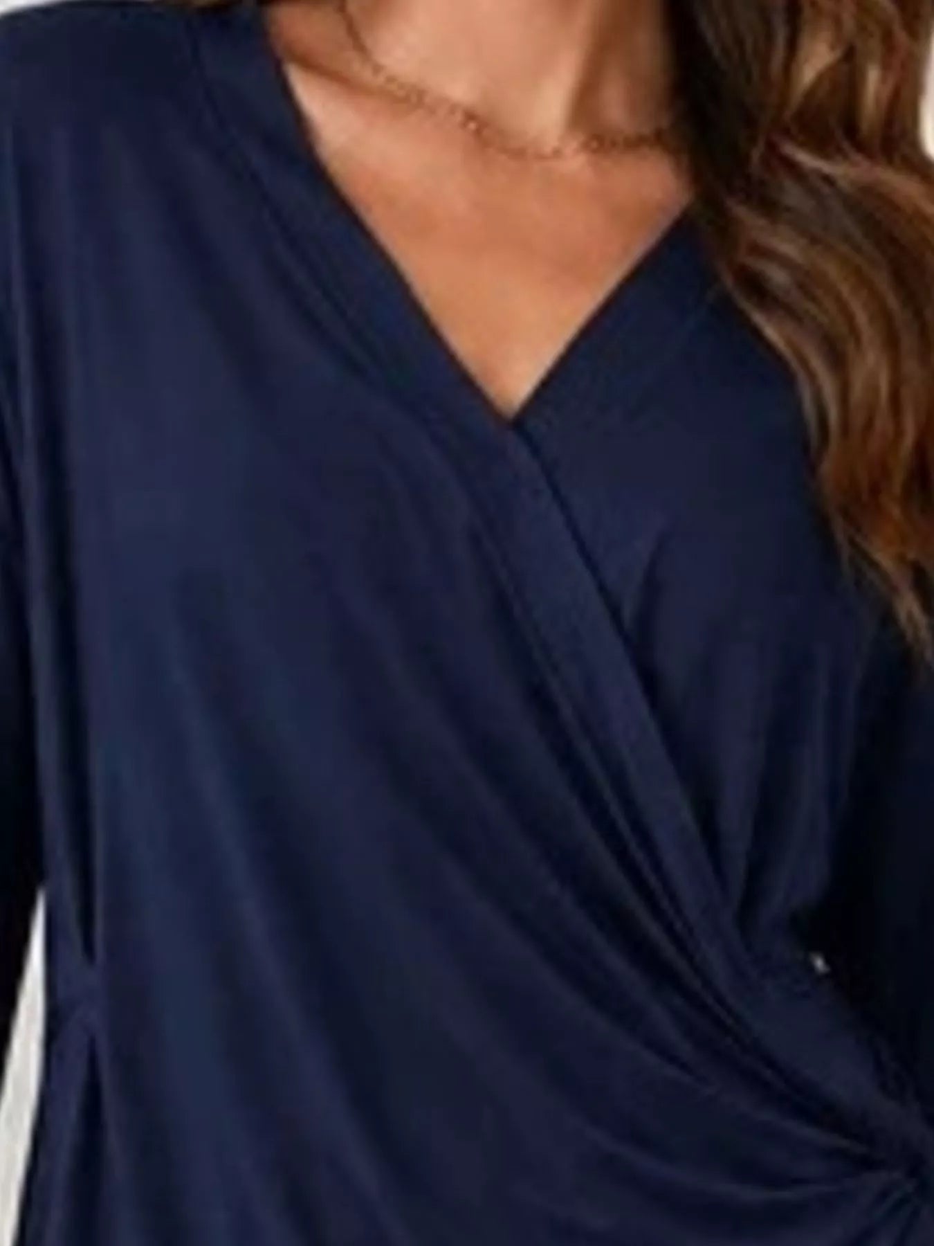 Trendsi Long Sleeve Wrap T-Shirt with Side Knot Detail -