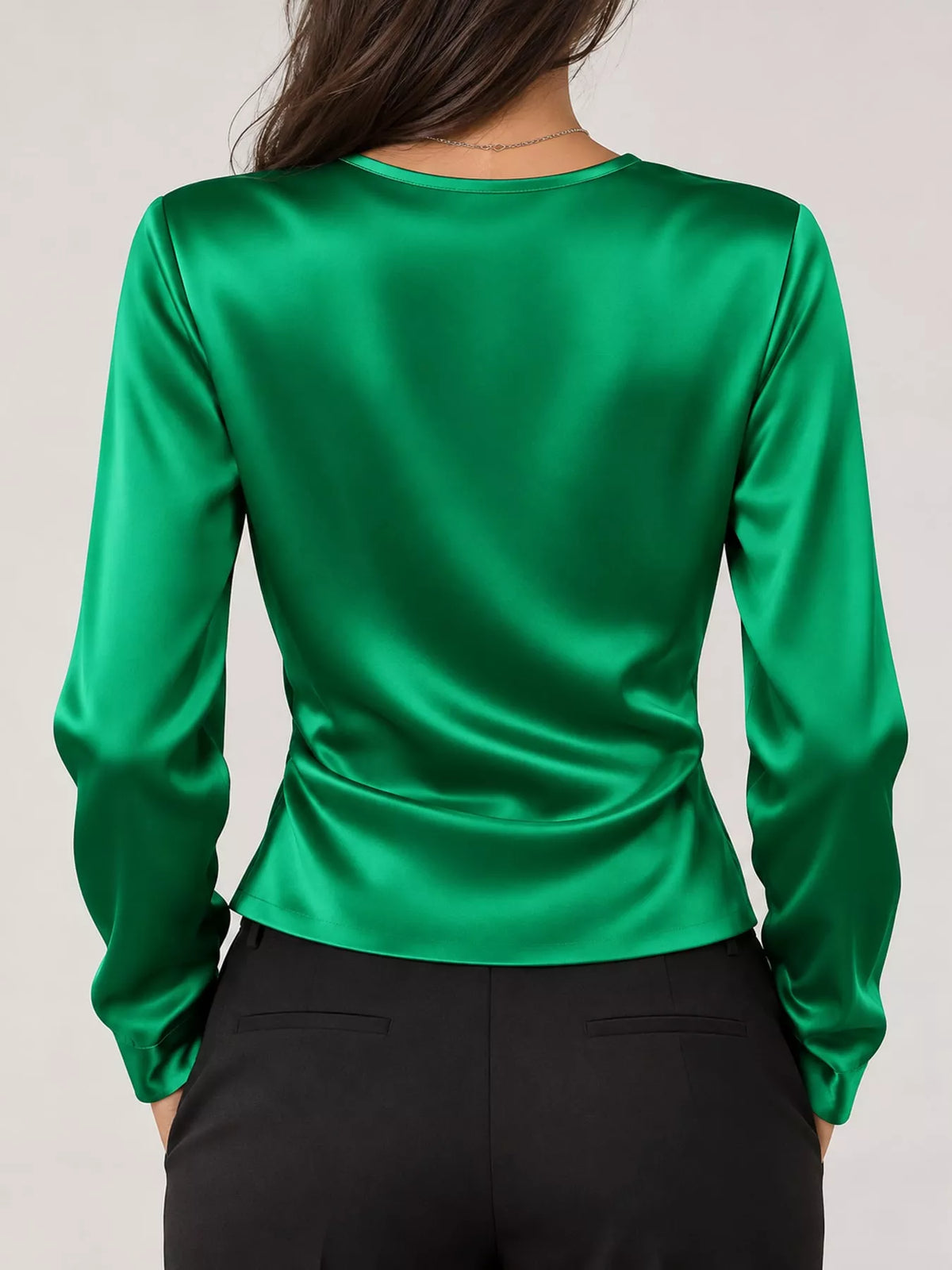 Surplice blouse, green back