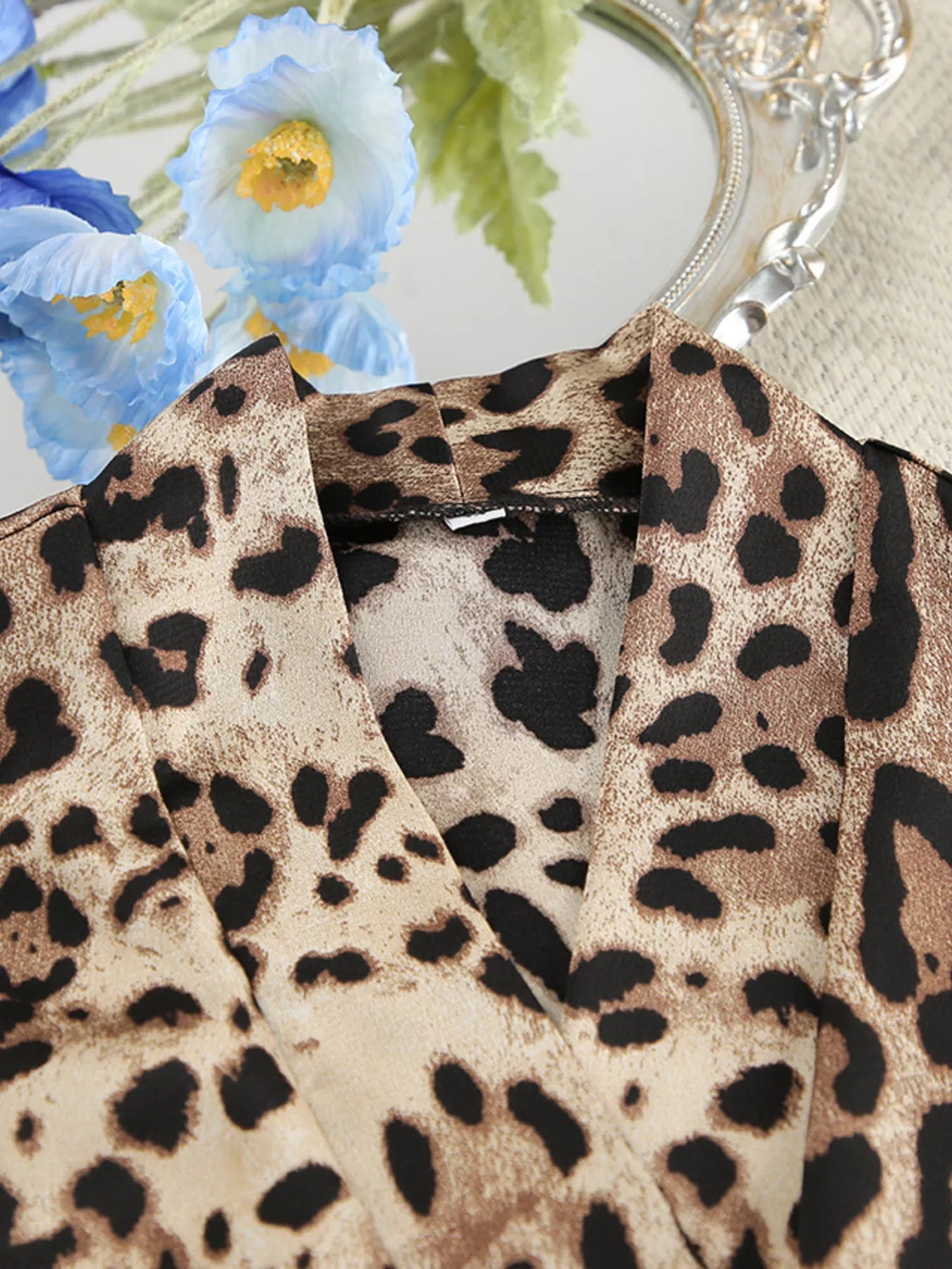 Trendsi Leopard Bra & Cardigan and Shorts Set -